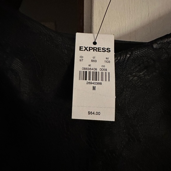 New with tags Express Faux Leather Lace Cami in size medium! - Picture 9 of 9